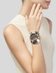 Philippe Ferrandis Mother of Pearl & Crystal Cuff Bracelet