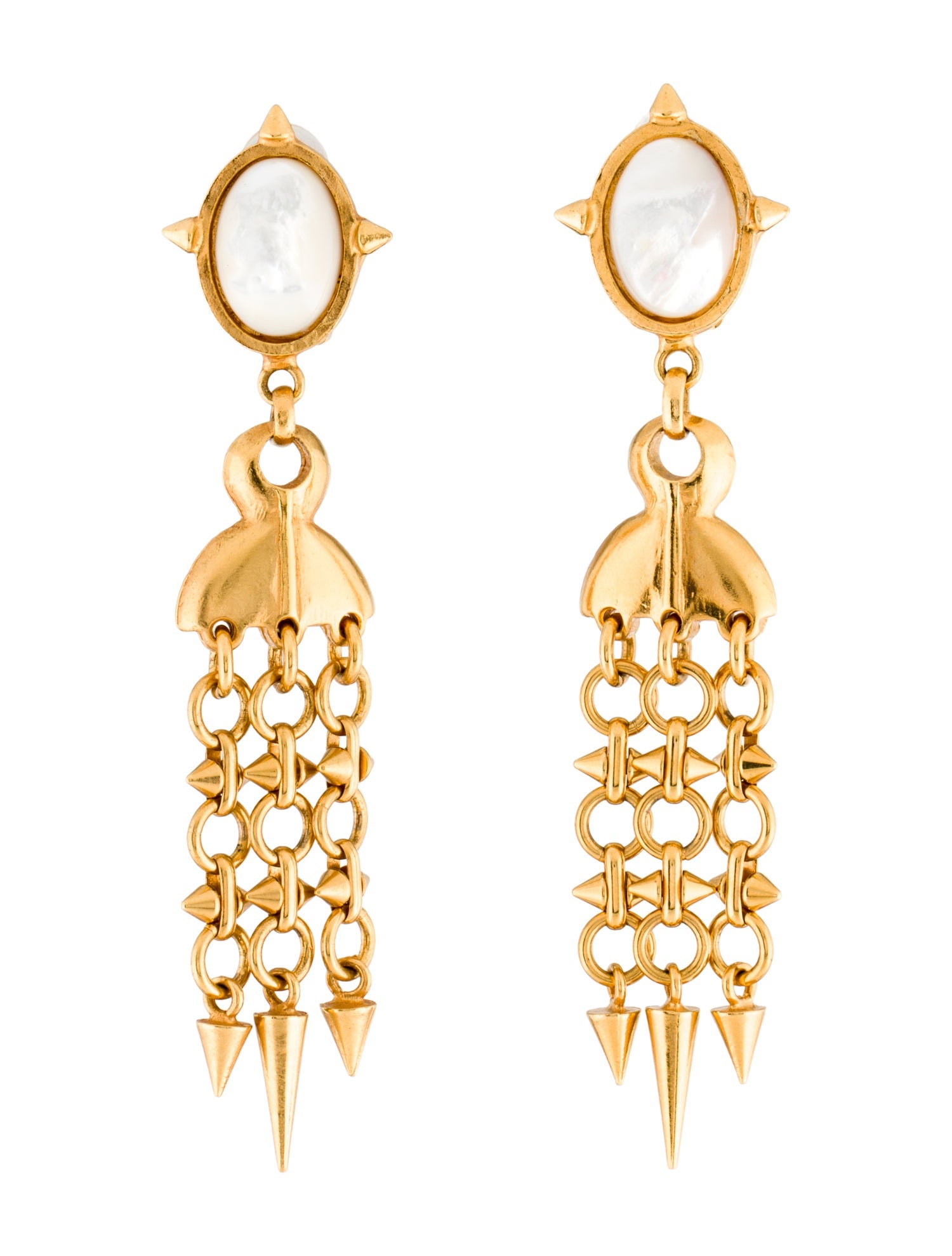 Philippe Ferrandis Mother Of Pearl Chandelier Earrings