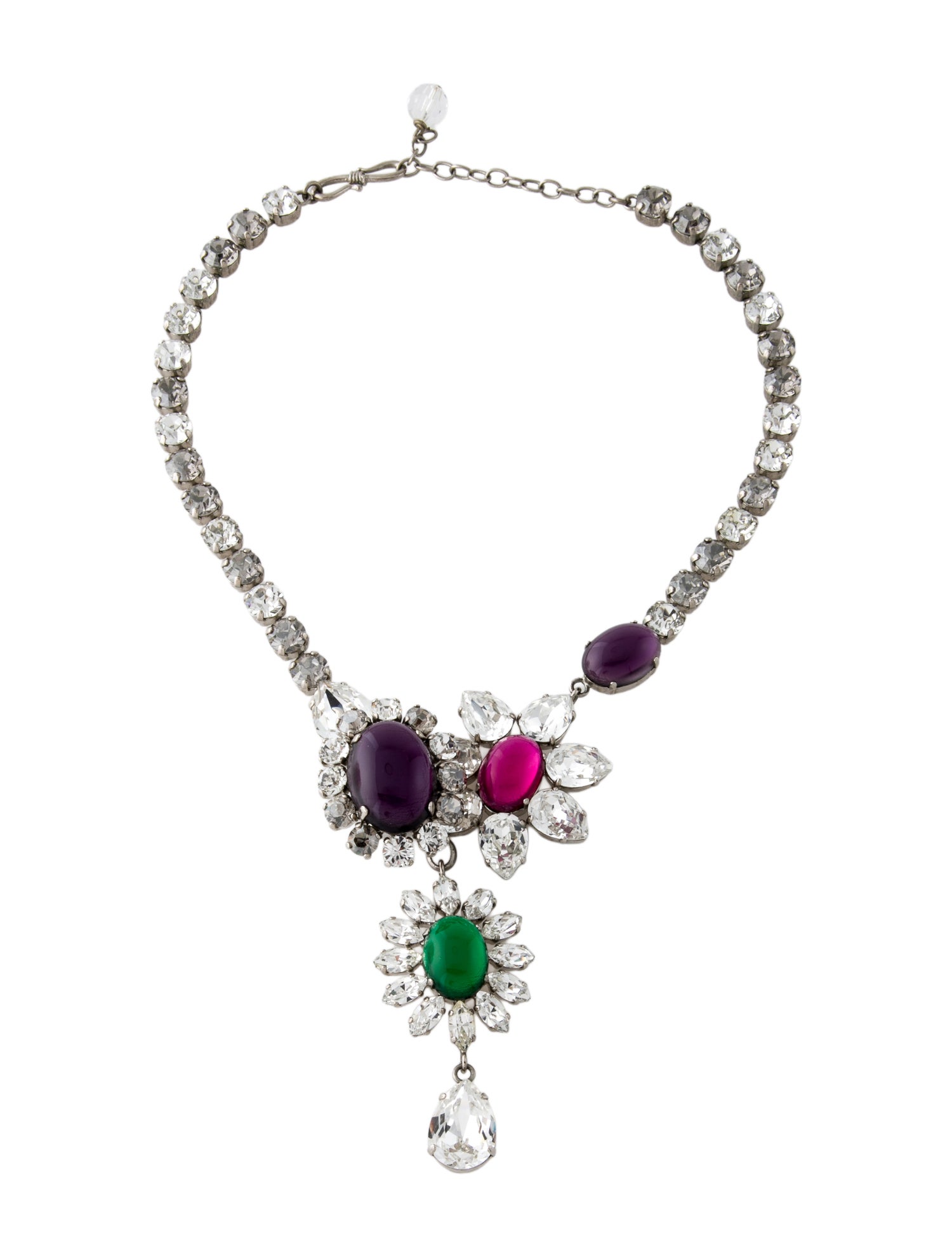 Philippe Ferrandis Crystal Lavalier Collar Necklace
