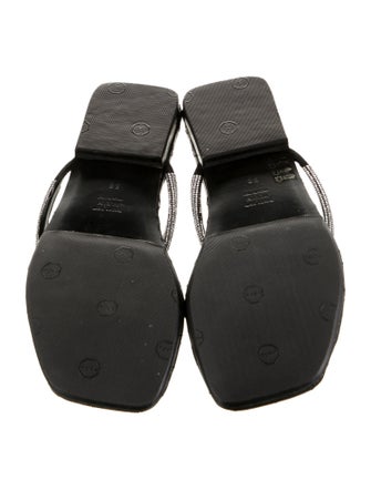 Philipp Plein Leather Printed Flip Flops