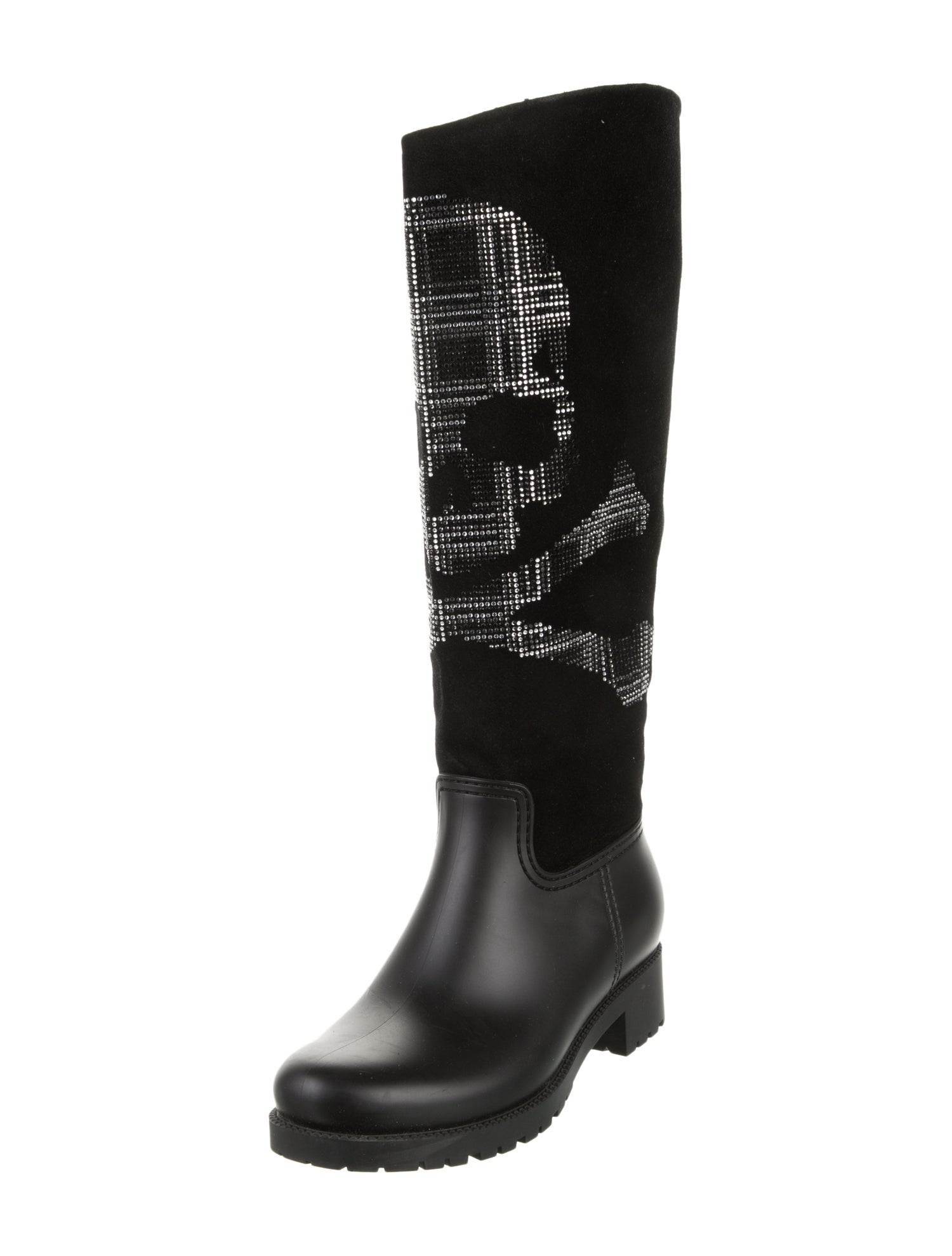 Philipp Plein Rubber Crystal Embellishments Boots