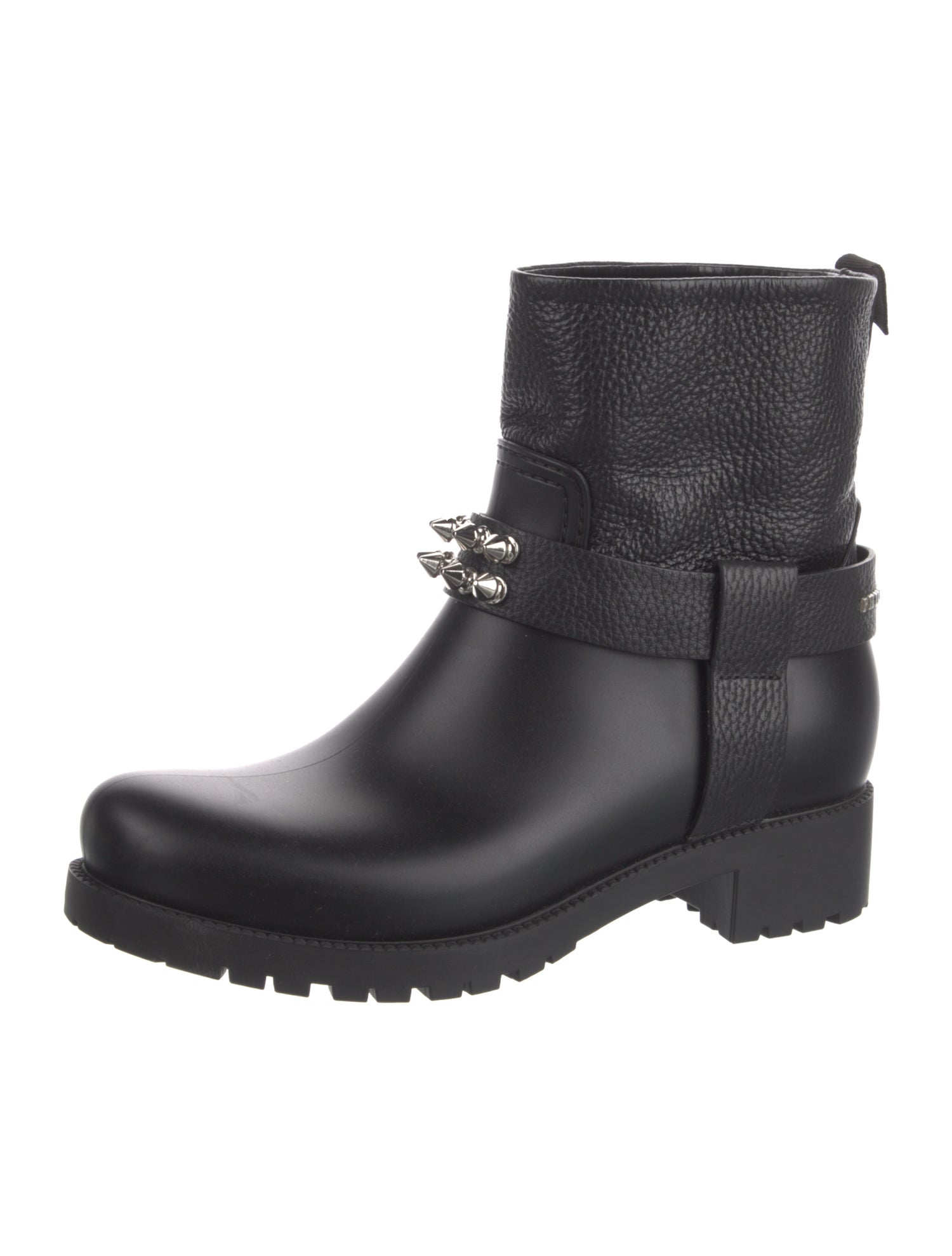 Philipp Plein Leather Studded Accents Boots