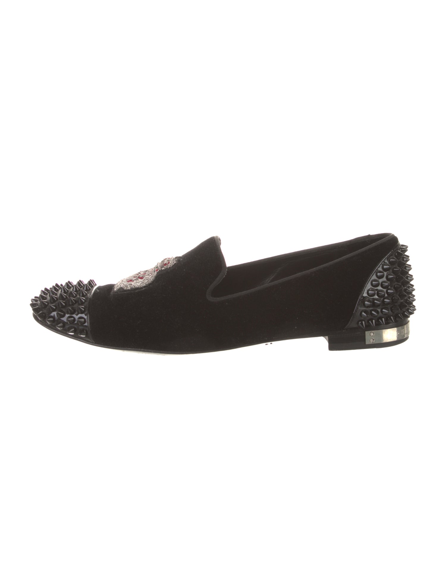 Philipp Plein Velvet Studded Accents Loafers