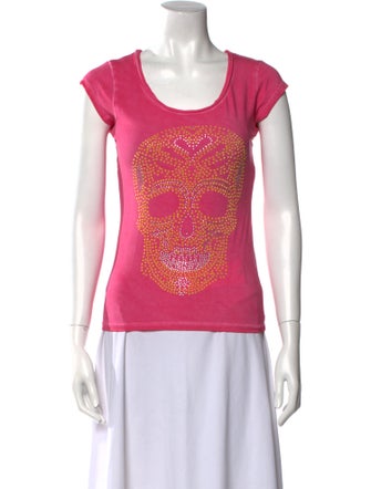 Philipp Plein Graphic Print Scoop Neck T-Shirt