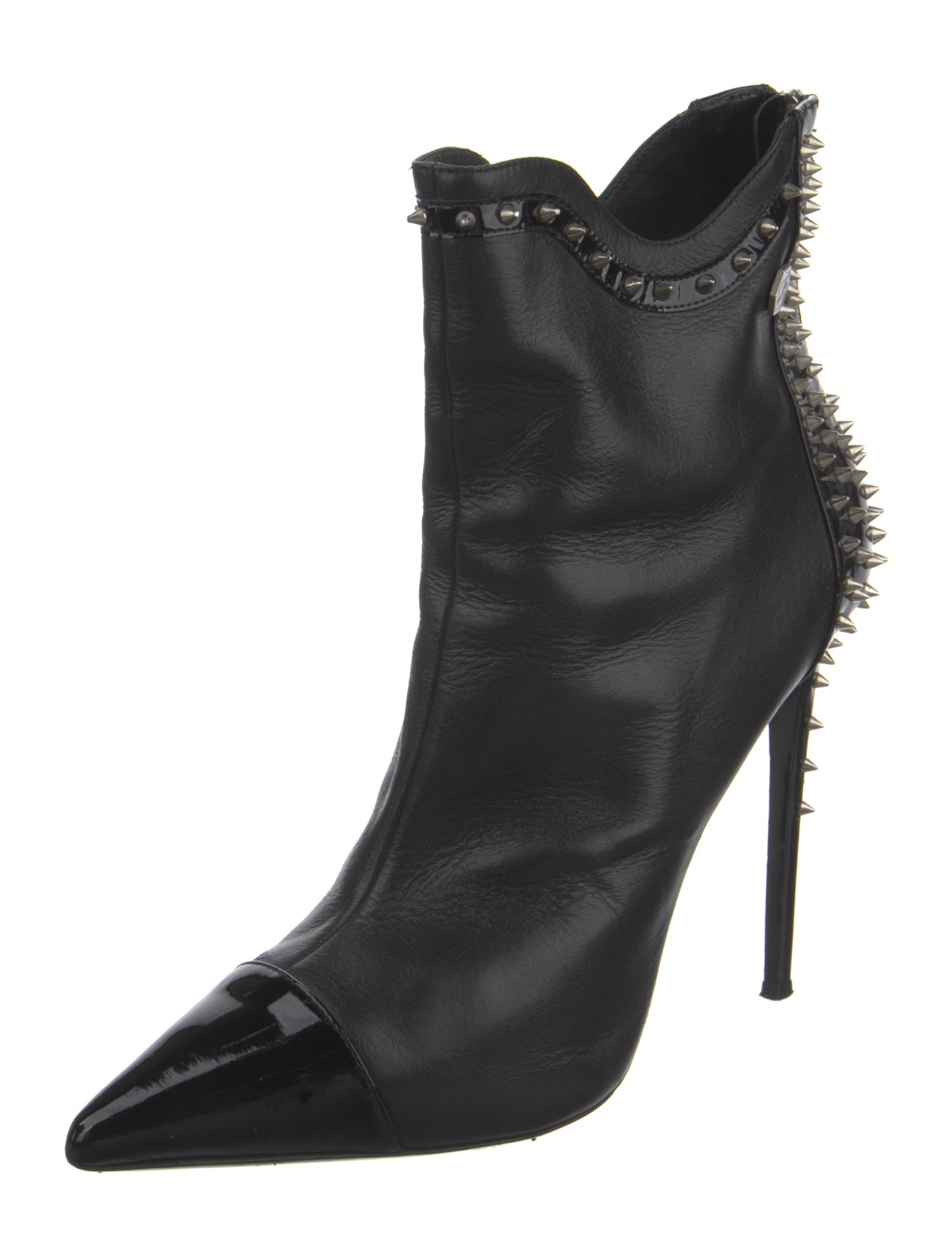 Philipp Plein Leather Studded Accents Boots