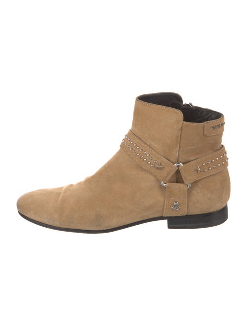 Philipp Plein Suede Moto Boots