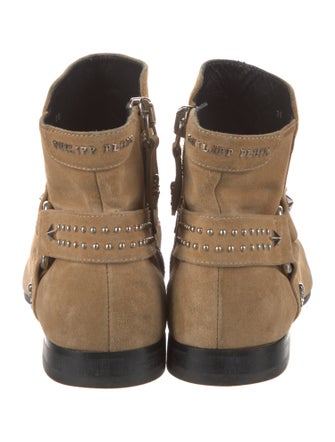 Philipp Plein Suede Moto Boots