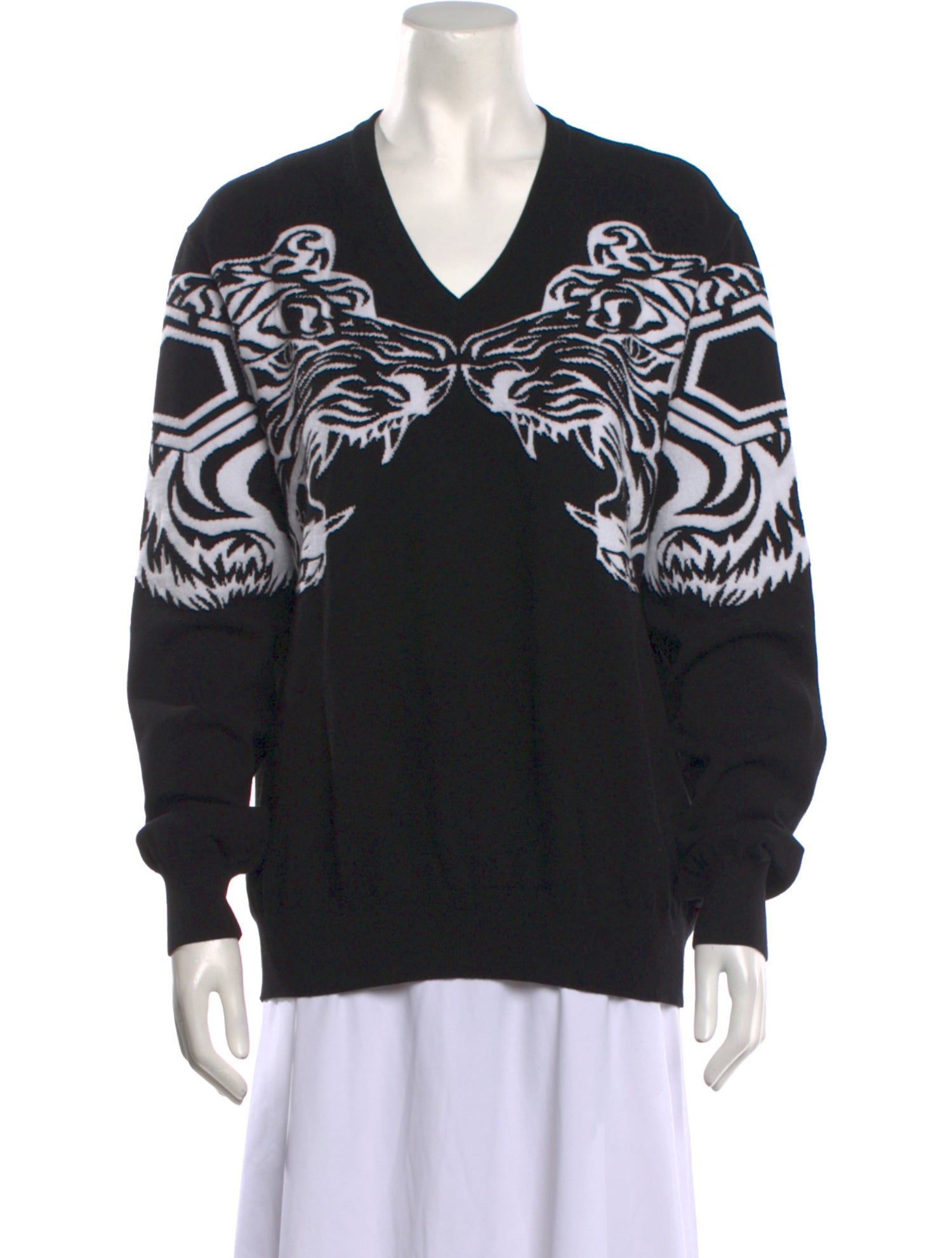 Philipp Plein Printed V-Neck Sweater