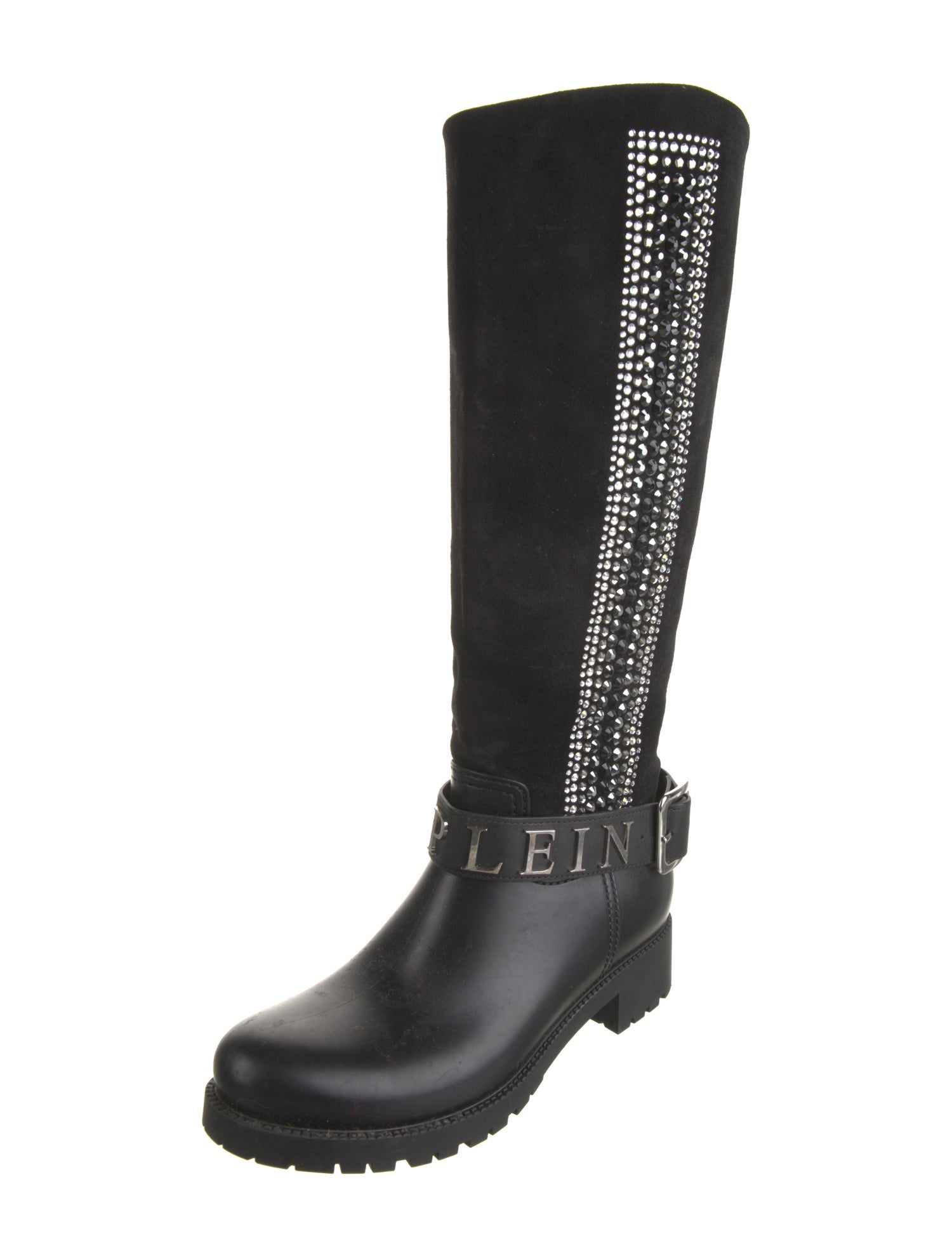 Philipp Plein Suede Printed Rain Boots