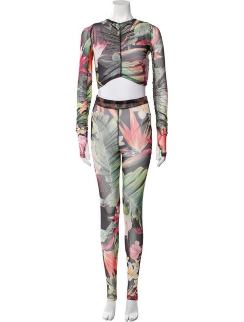 Philipp Plein Printed Mesh Accents Pant Set