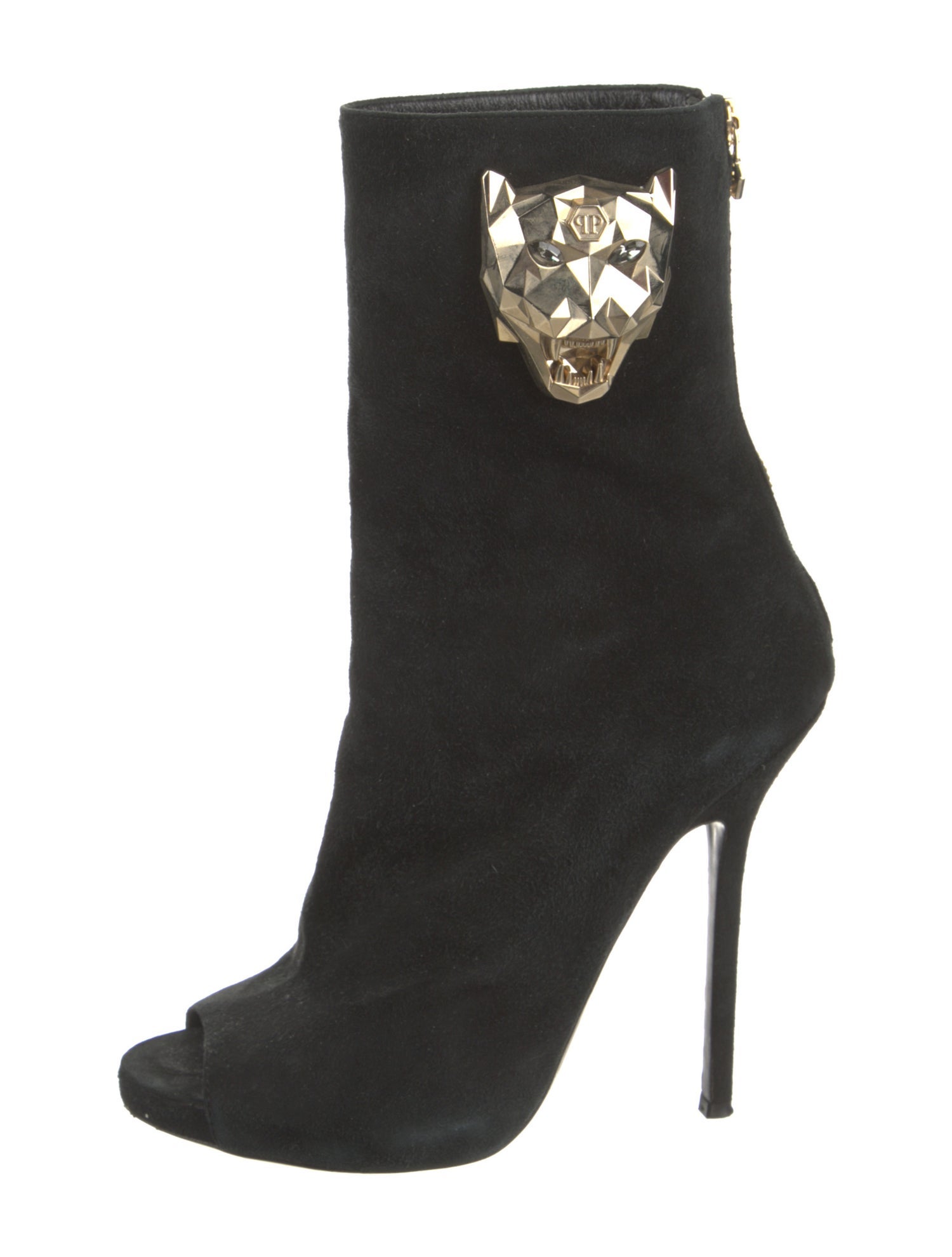 Philipp Plein Suede Crystal Embellishments Boots