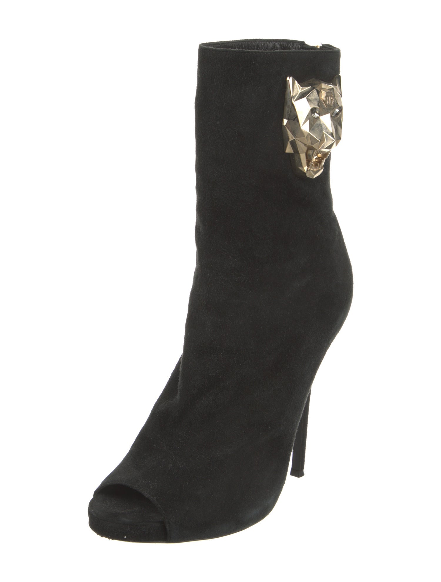 Philipp Plein Suede Crystal Embellishments Boots
