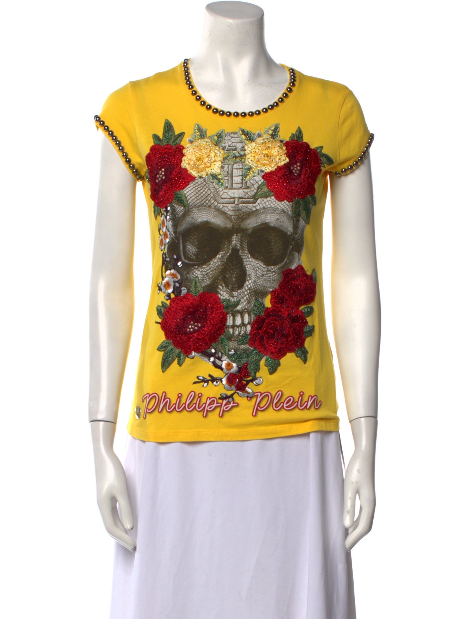 Philipp Plein Graphic Print Scoop Neck T-Shirt