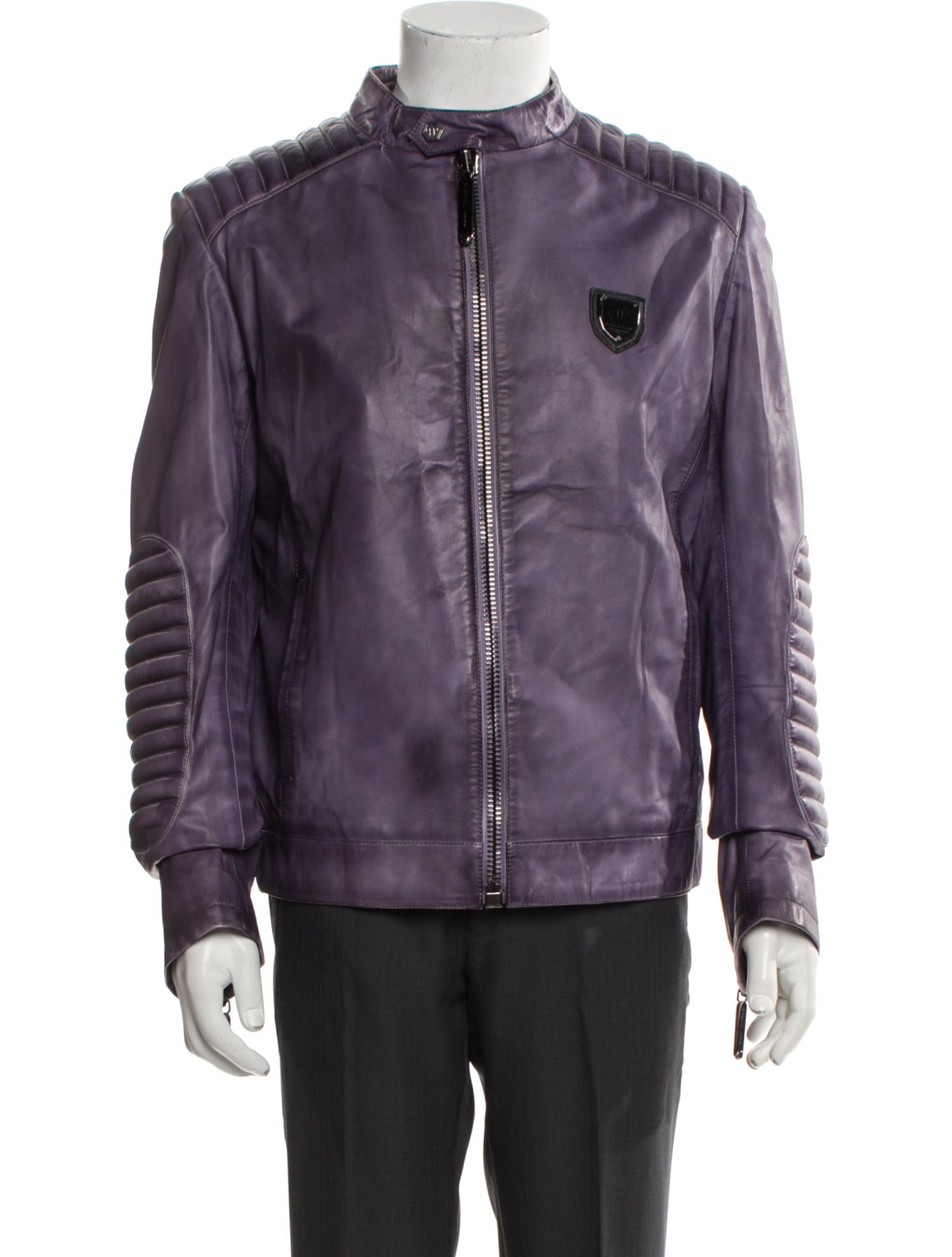 Philipp Plein Lamb Leather Moto Jacket