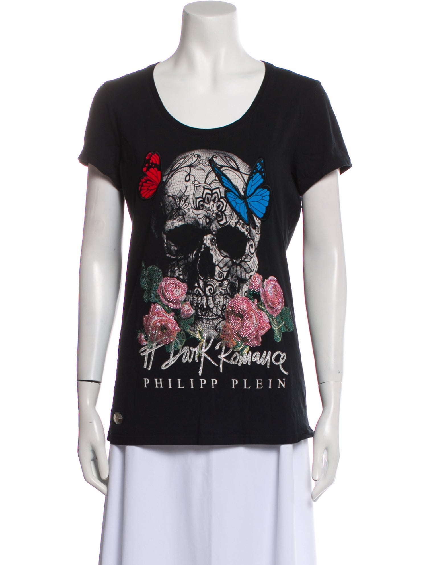 Philipp Plein Graphic Print Scoop Neck T-Shirt