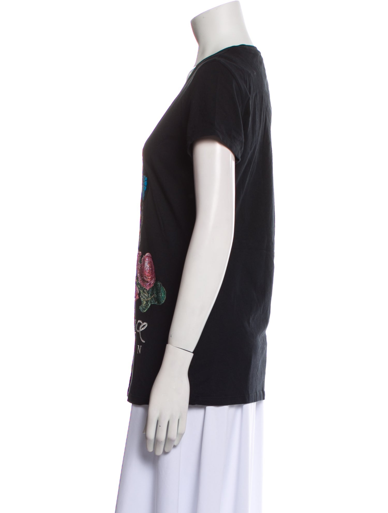 Philipp Plein Graphic Print Scoop Neck T-Shirt