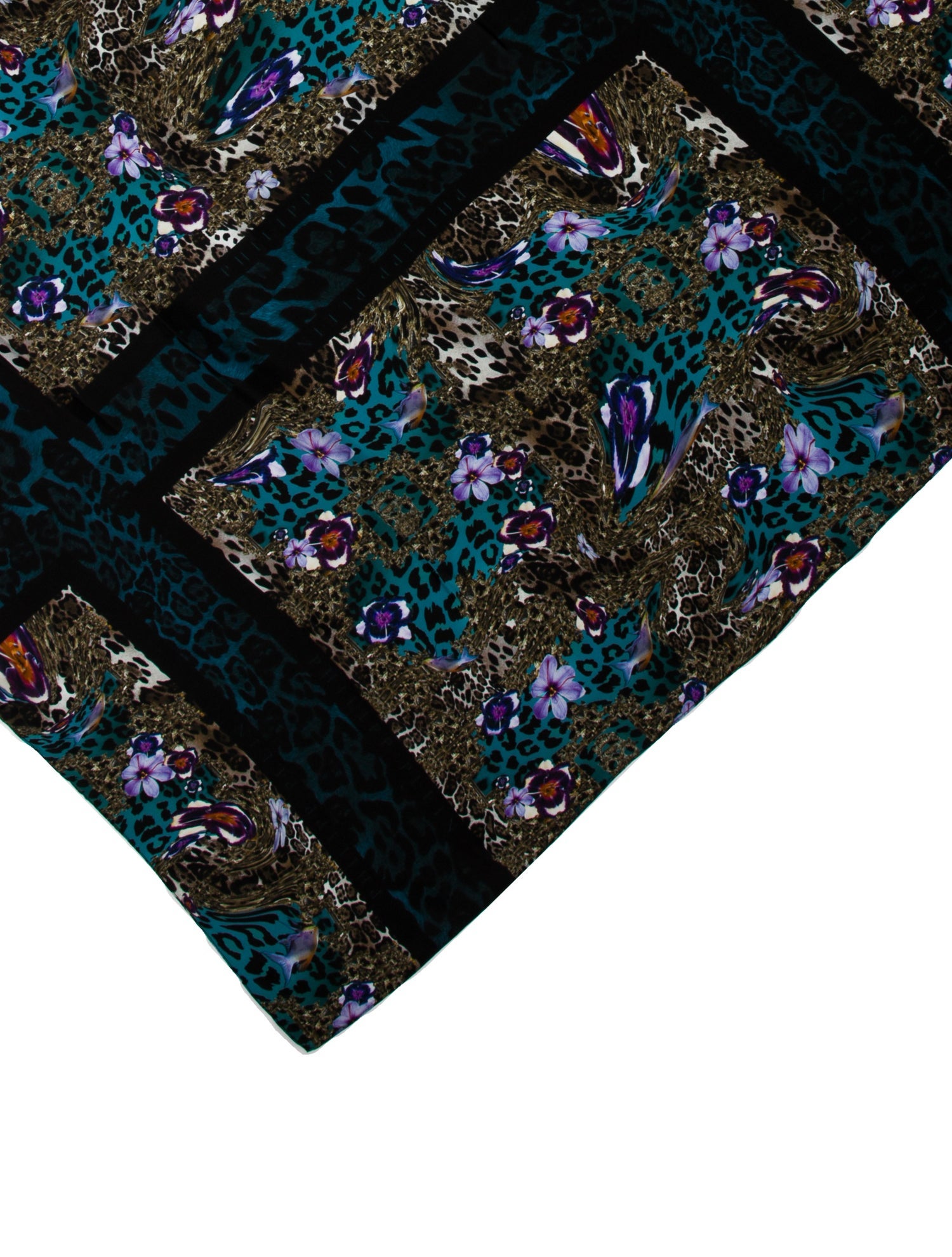 Philipp Plein Silk Animal Print Scarf