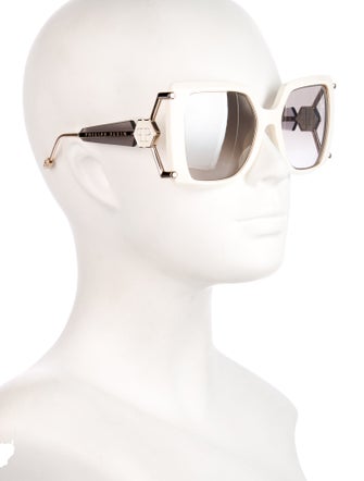 Philipp Plein Oversize Mirrored Sunglasses