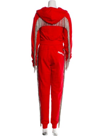 Philipp Plein Graphic Print Crystal Embellishments Pant Set