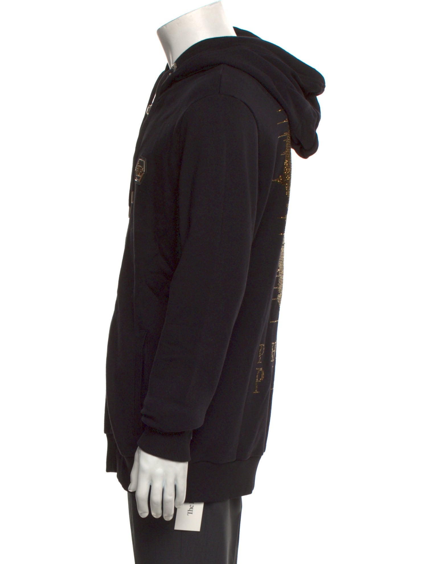 Philipp Plein Half Skull V-Neck Hoodie w/ Tags