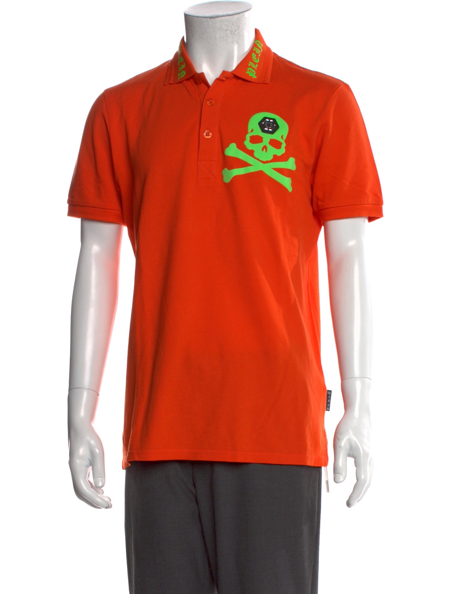 Philipp Plein Graphic Print Collar Polo Shirt