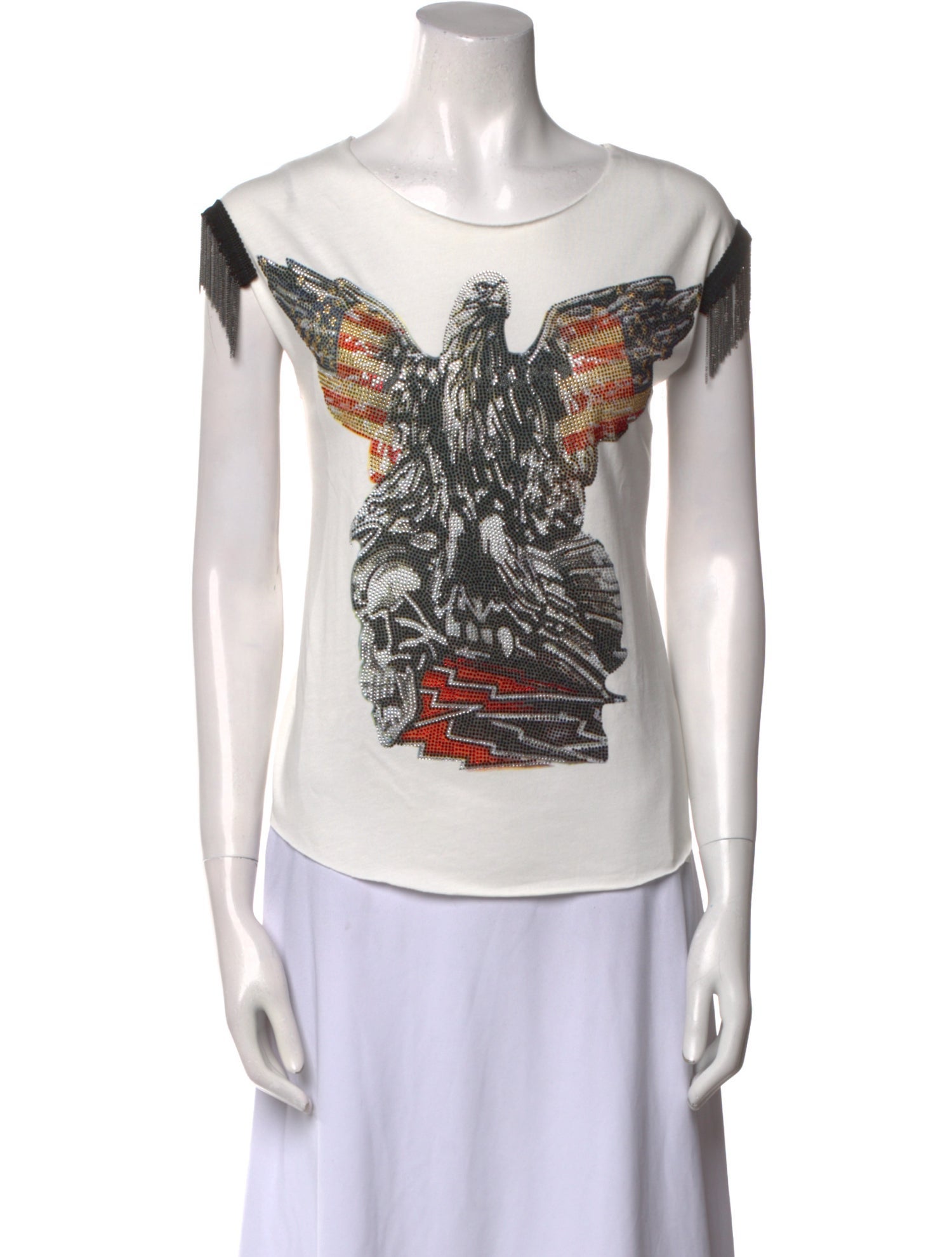 Philipp Plein Graphic Print Scoop Neck T-Shirt