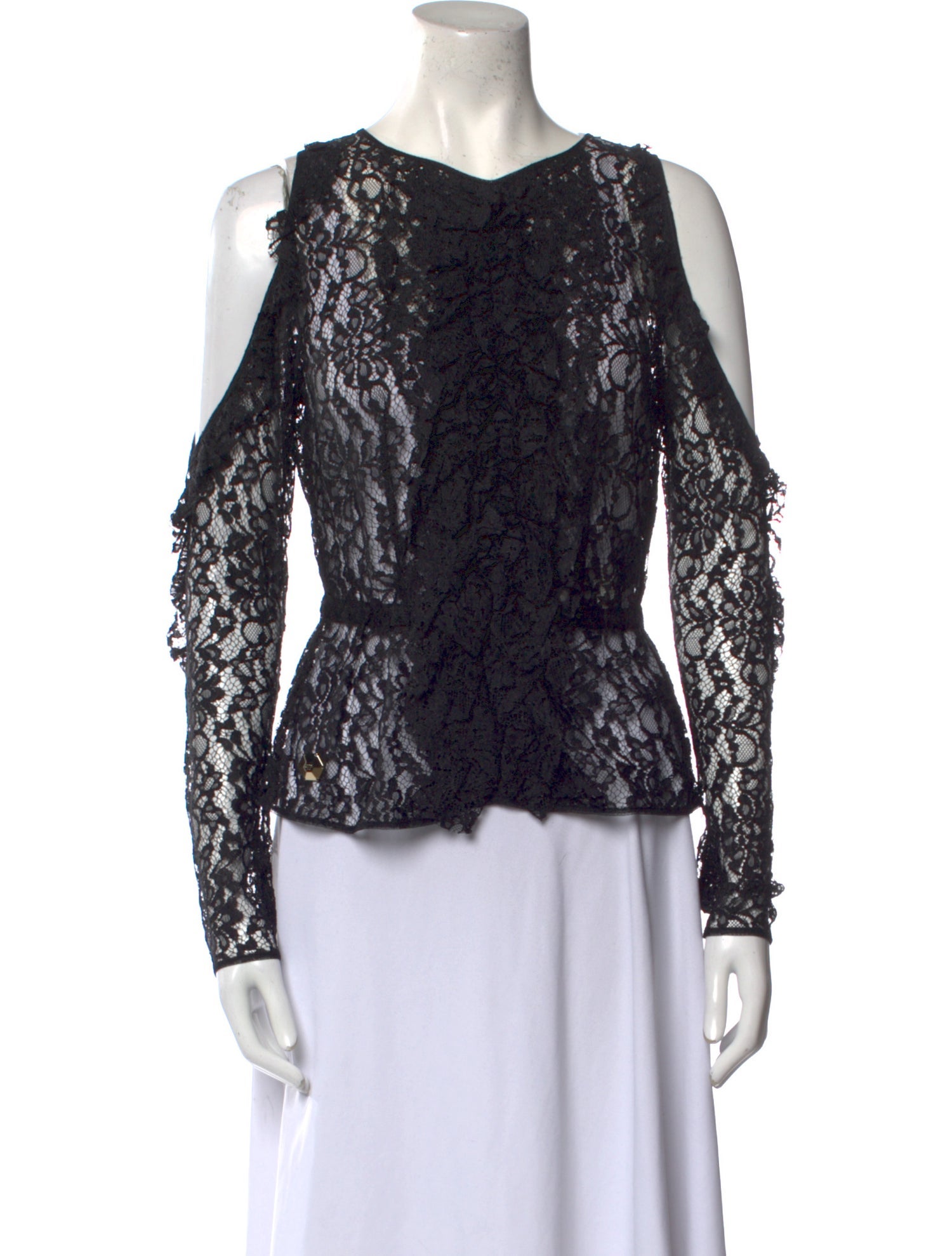 Philipp Plein Sequin Lace Pattern Top