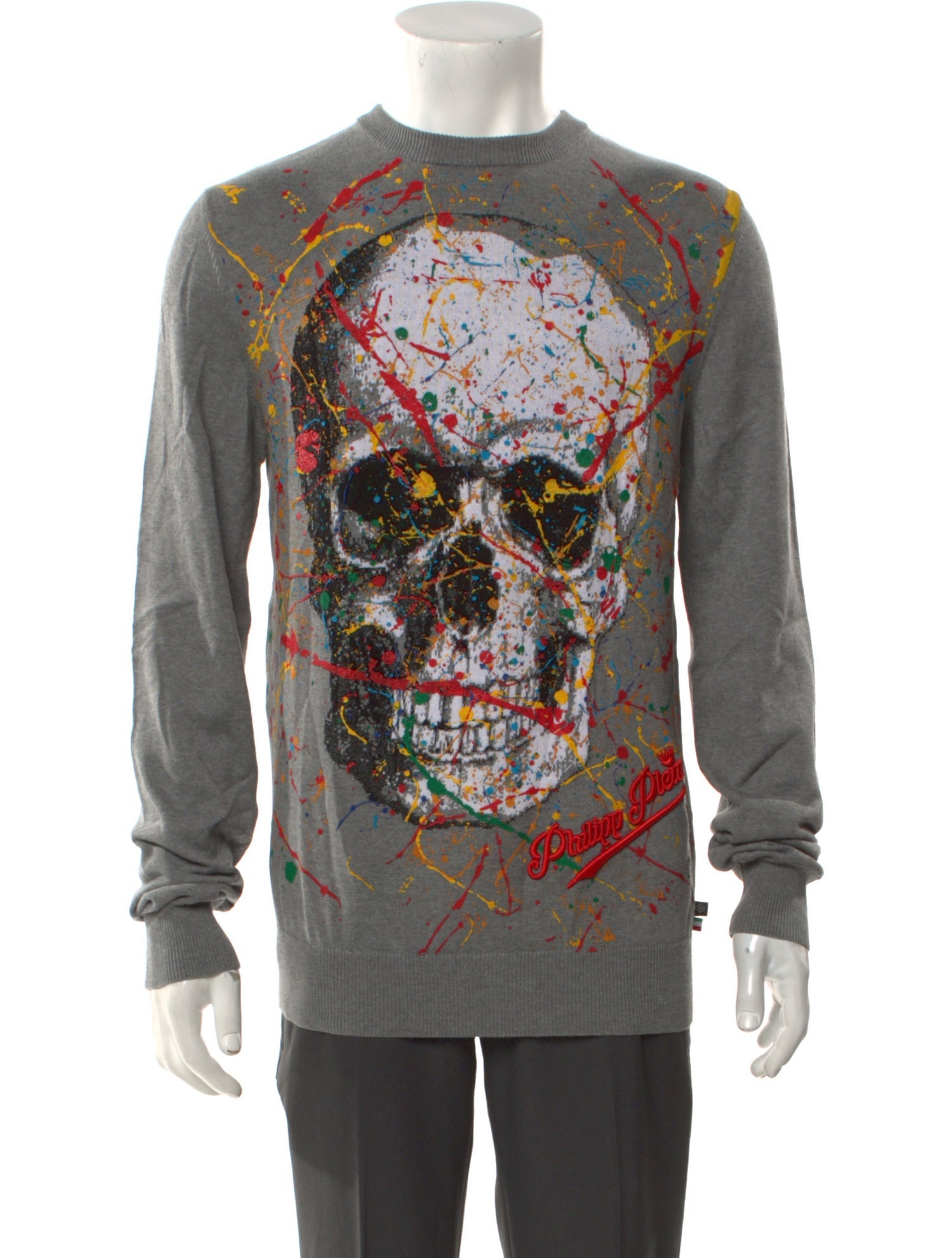 Philipp Plein Graphic Print Crew Neck Pullover w/ Tags