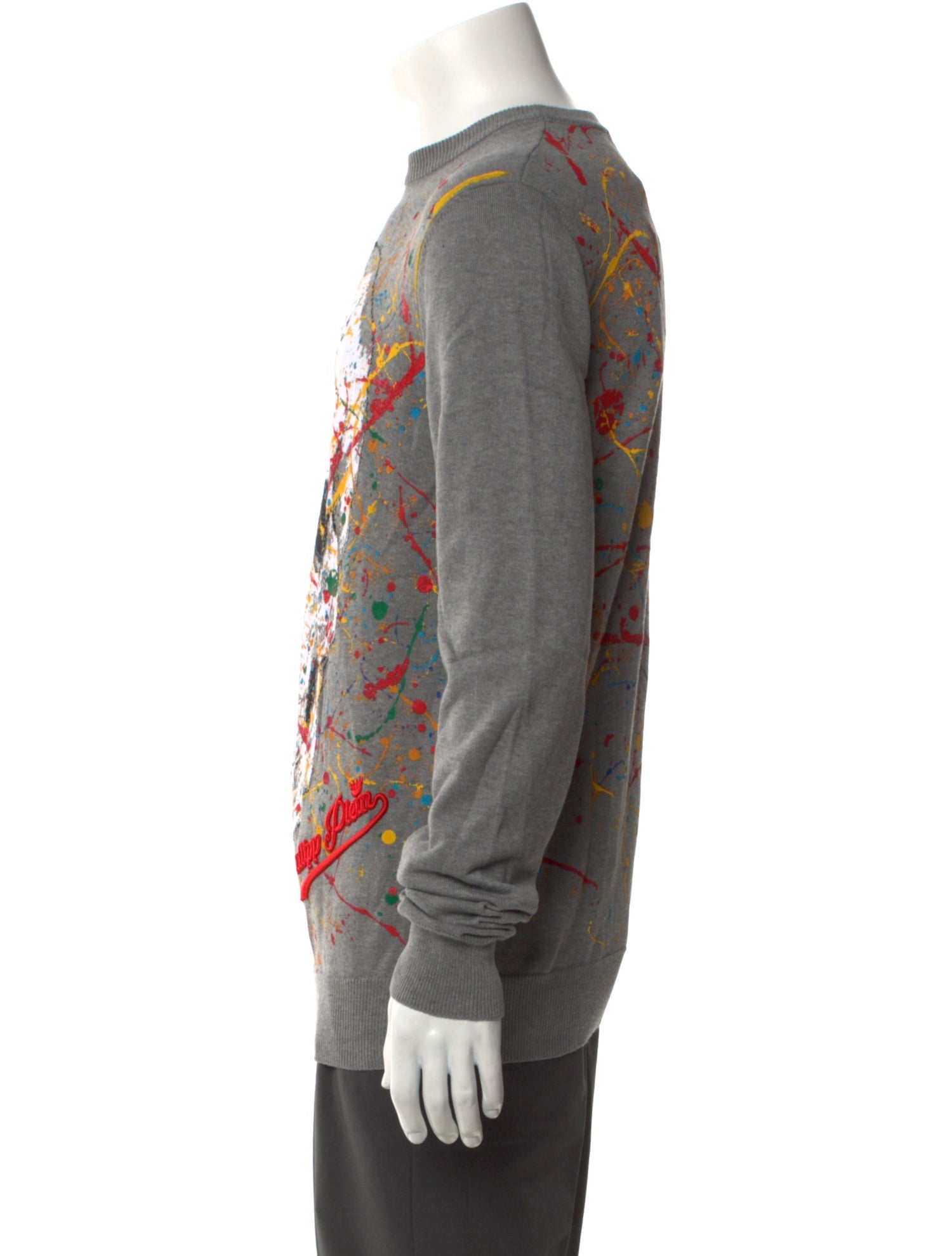 Philipp Plein Graphic Print Crew Neck Pullover w/ Tags