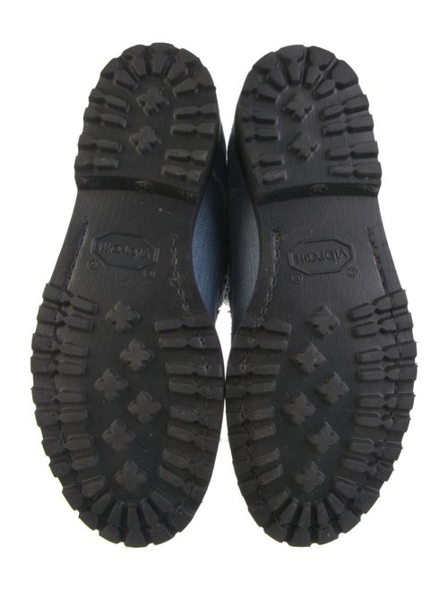 Philipp Plein Denim Colorblock Pattern Combat Boots