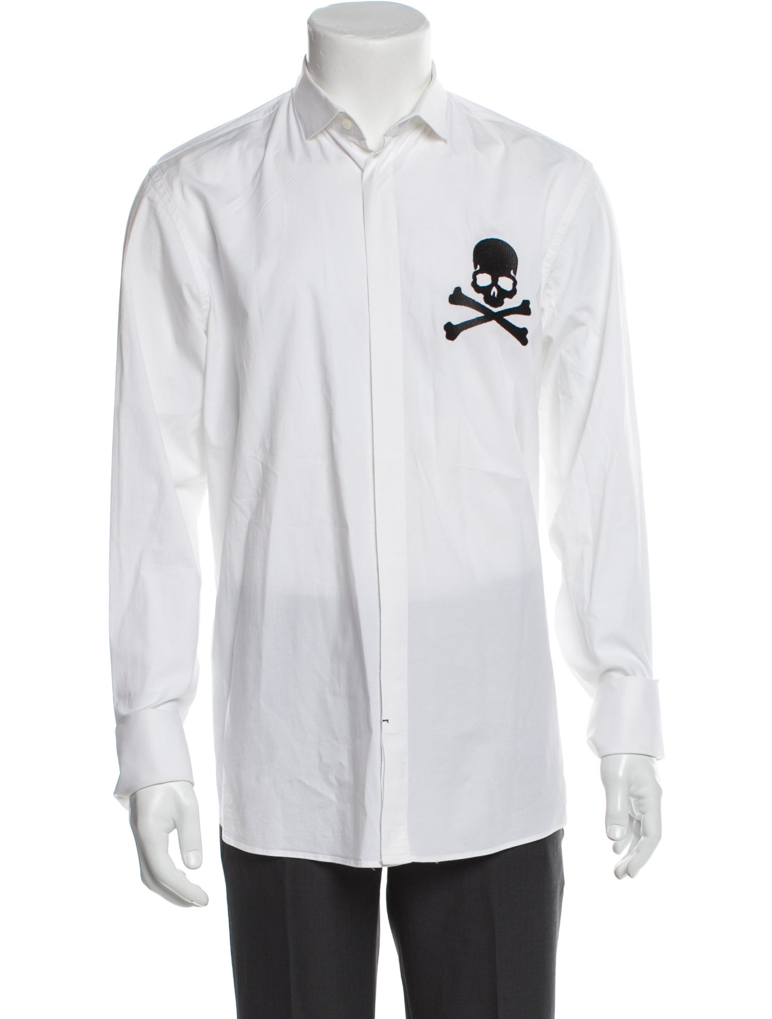 Philipp Plein Graphic Print Long Sleeve Dress Shirt