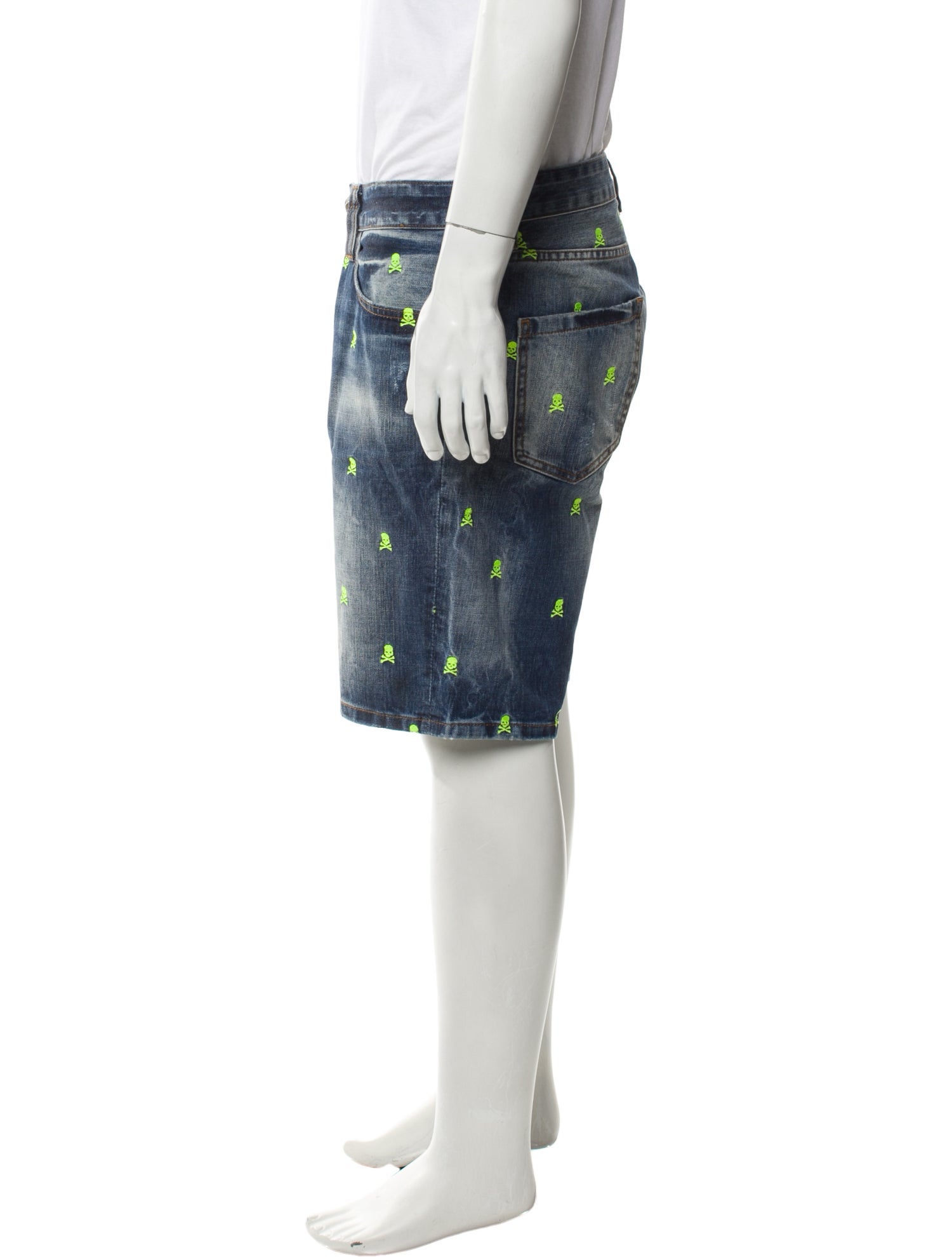 Philipp Plein Printed Denim Shorts