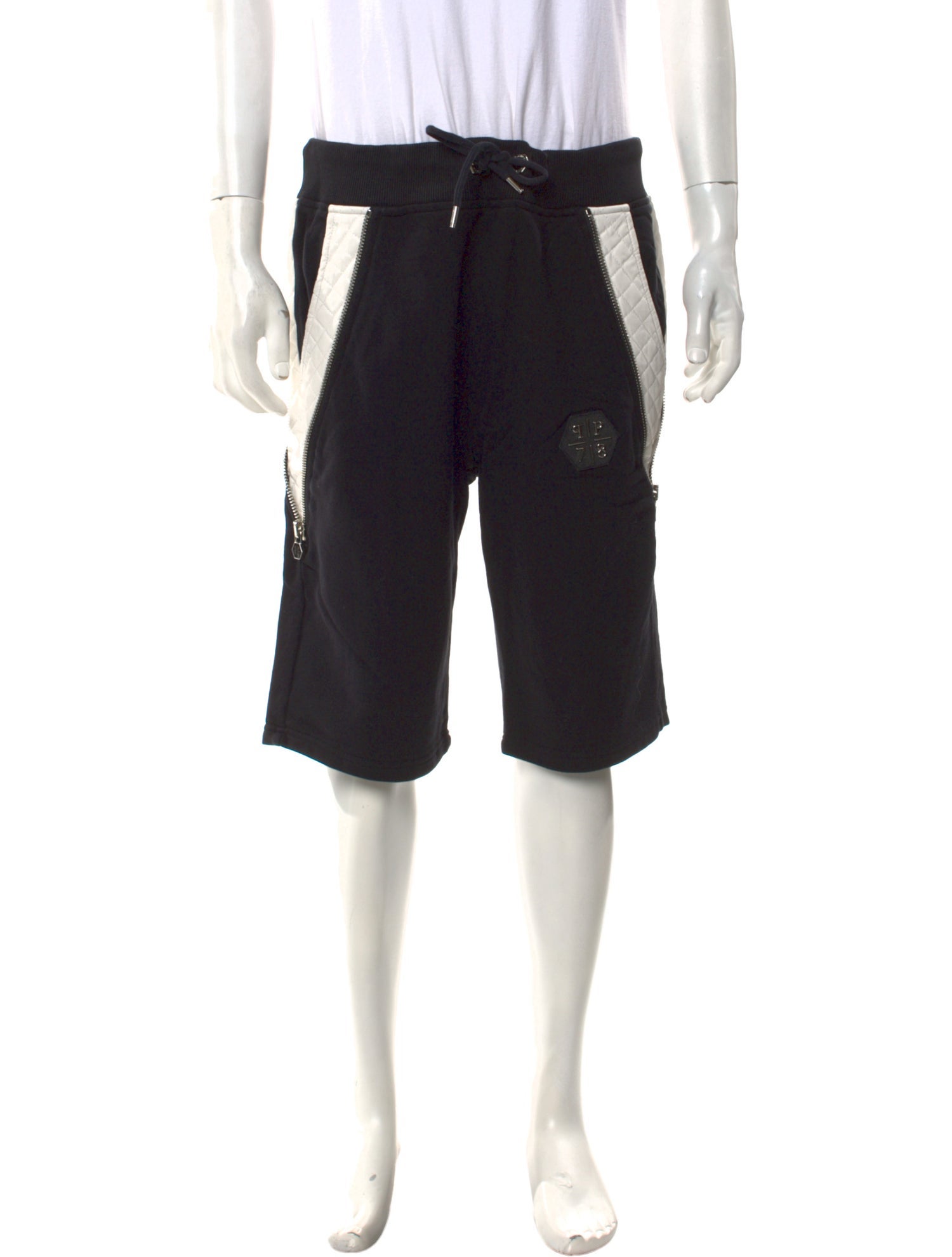 Philipp Plein Colorblock Pattern Jogger Shorts