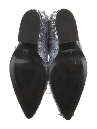 Philipp Plein Tweed Pattern Western Boots