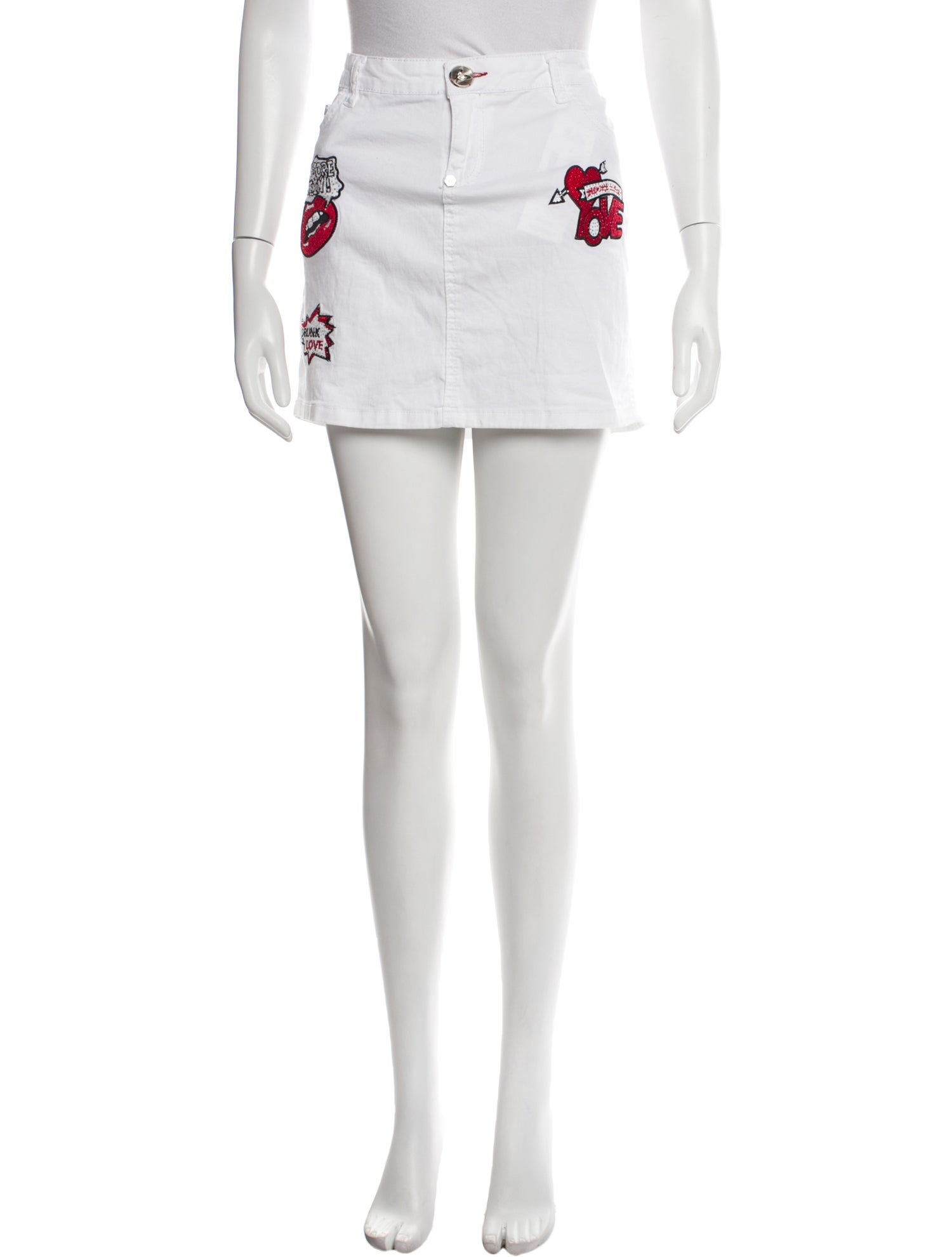 Philipp Plein Graphic Print Mini Skirt