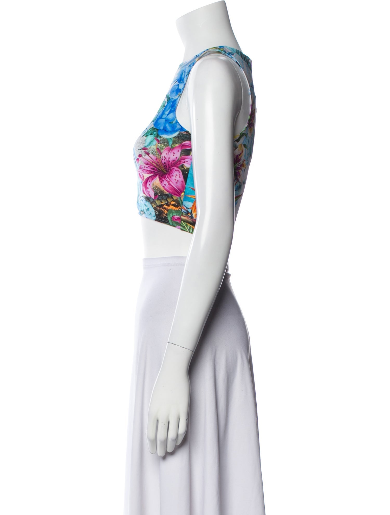 Philipp Plein Printed Crew Neck Crop Top w/ Tags