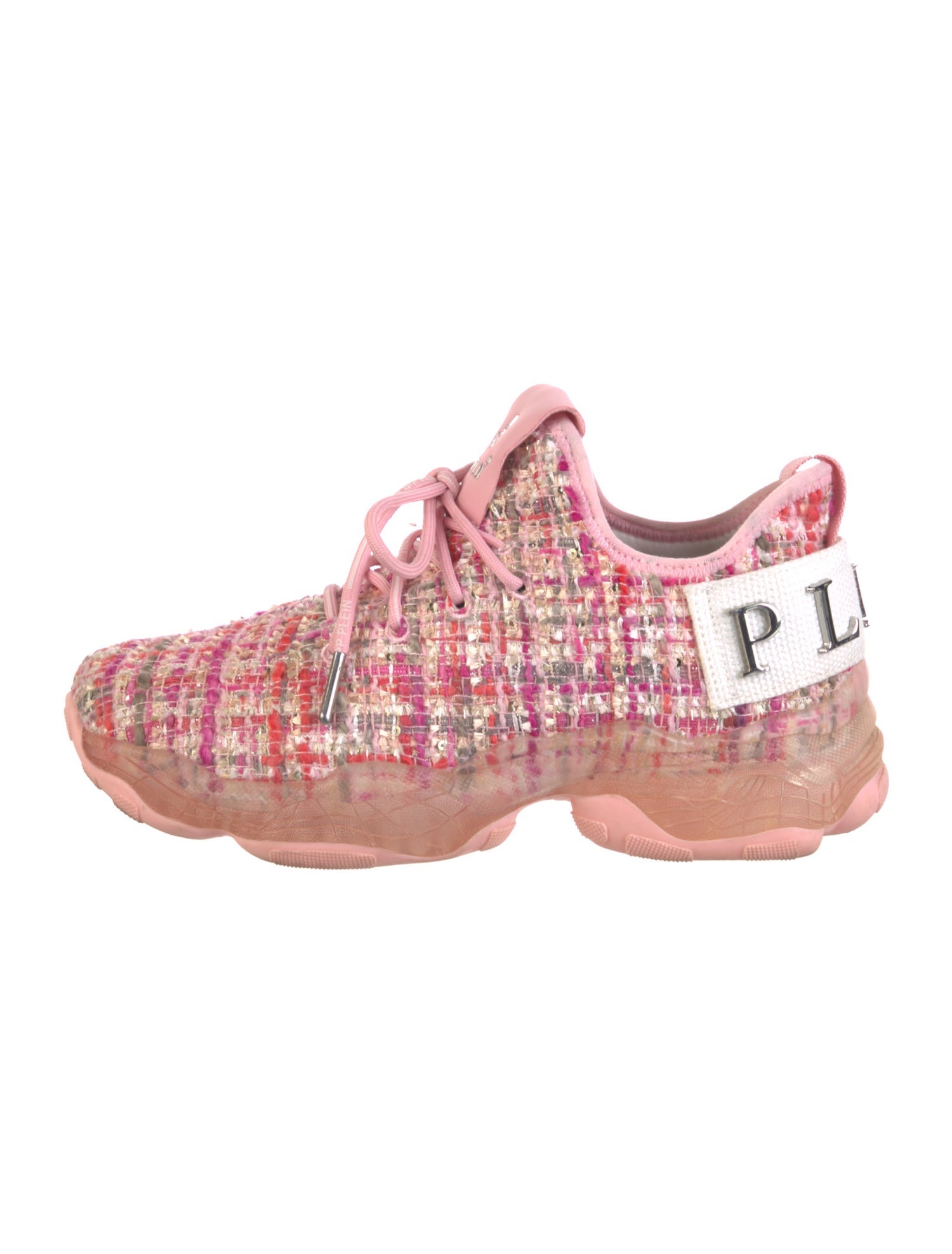 Philipp Plein Tweed Pattern Athletic Sneakers