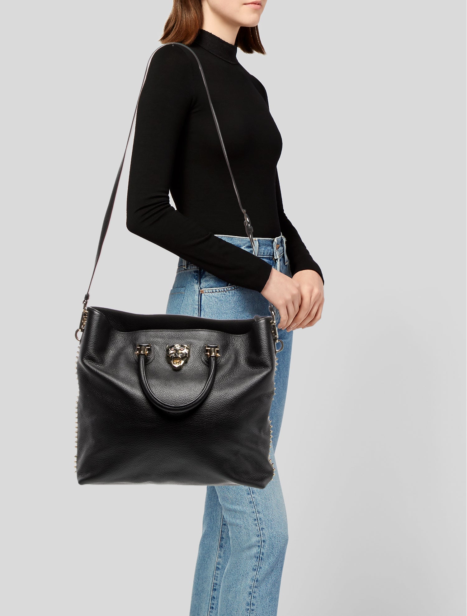 Philipp Plein Leather Tote