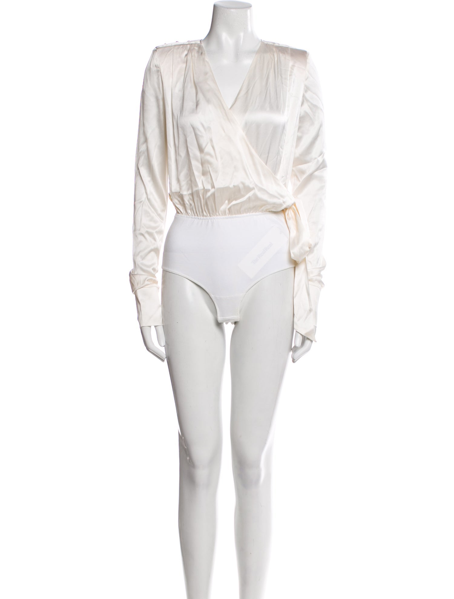Philipp Plein Silk V-Neck Bodysuit