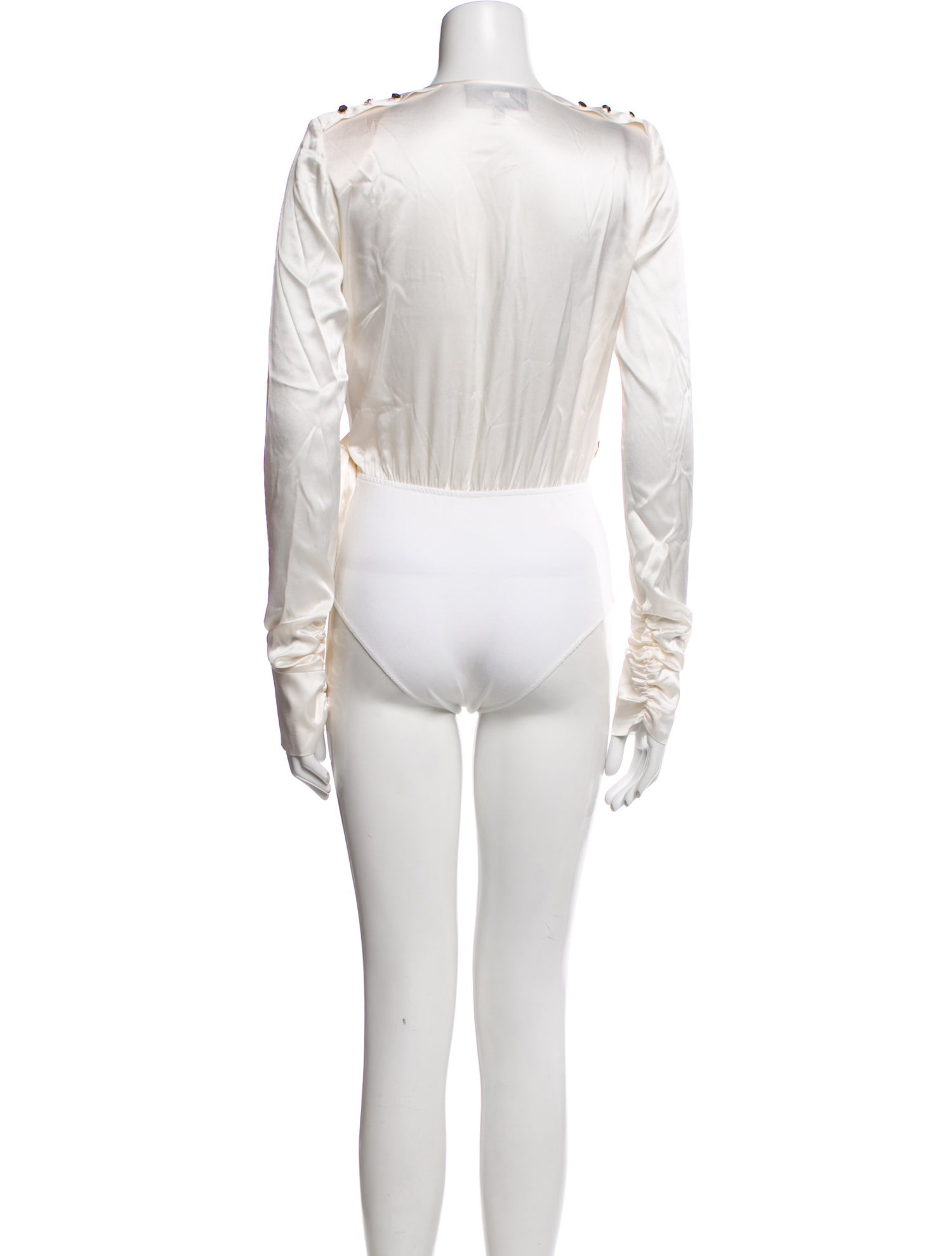 Philipp Plein Silk V-Neck Bodysuit