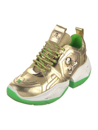 Philipp Plein Leather Colorblock Pattern Sneakers