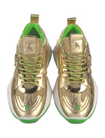 Philipp Plein Leather Colorblock Pattern Sneakers