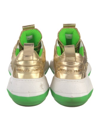 Philipp Plein Leather Colorblock Pattern Sneakers