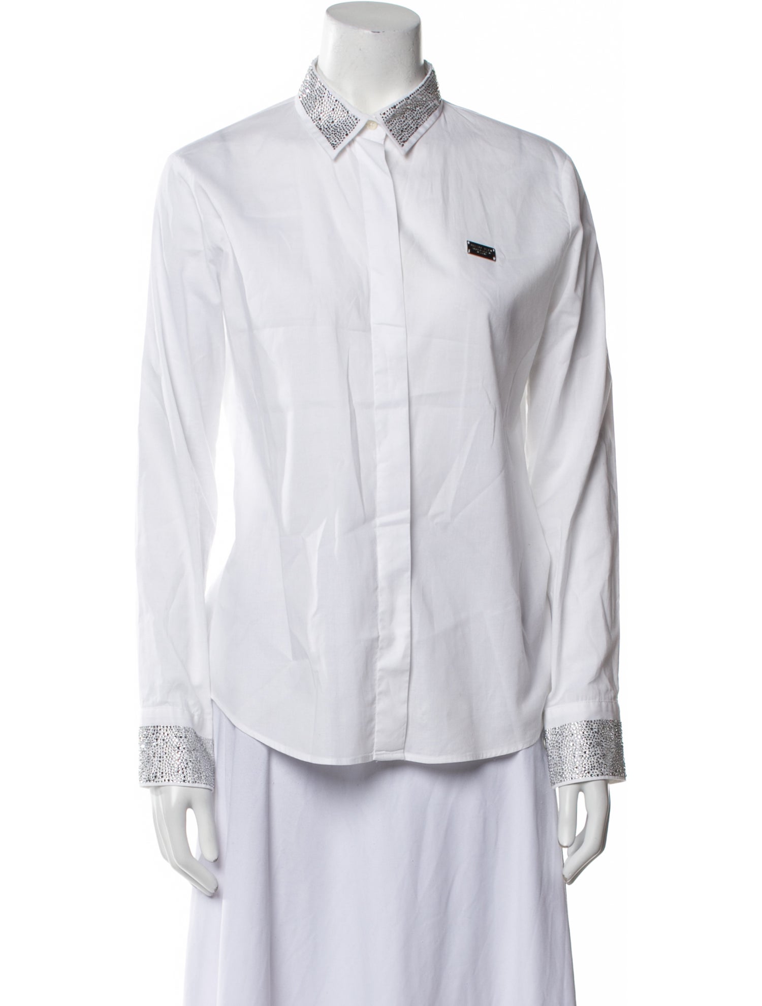 Philipp Plein Long Sleeve Button-Up Top