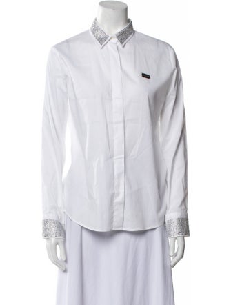 Philipp Plein Long Sleeve Button-Up Top