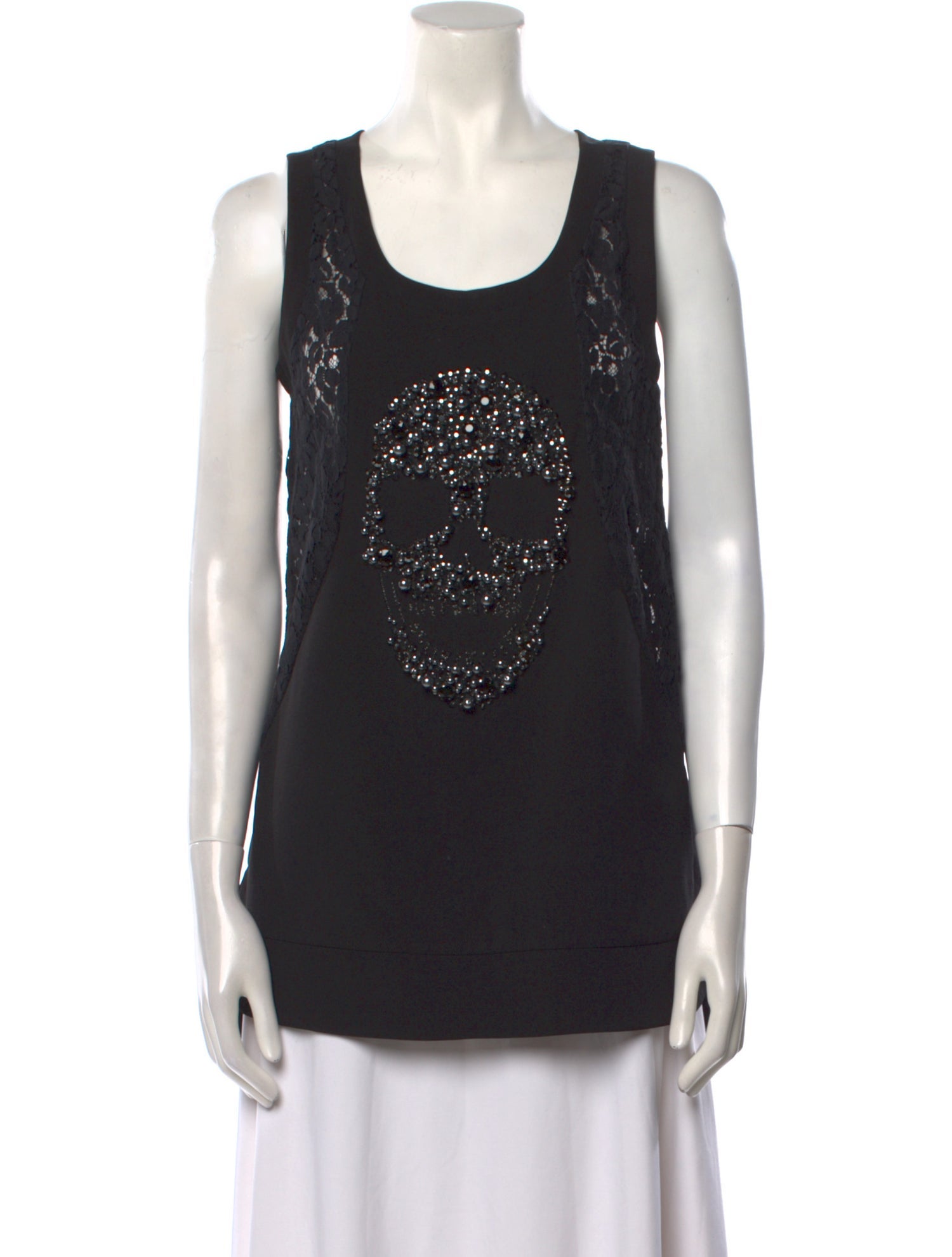 Philipp Plein Graphic Print Scoop Neck Top