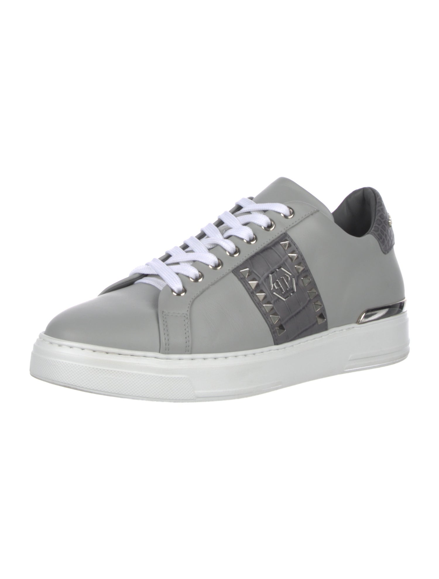 Philipp Plein Leather Colorblock Pattern Sneakers