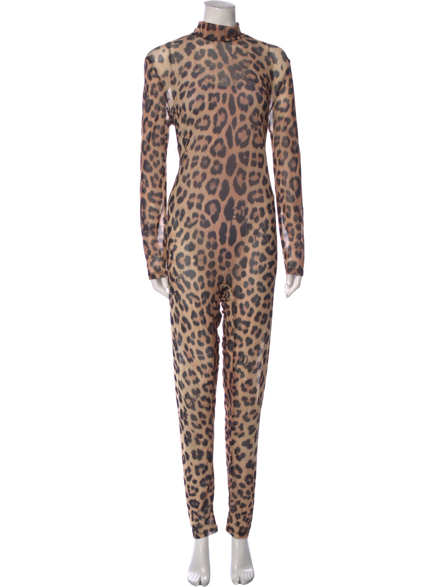 Philipp Plein Animal Print Mock Neck Jumpsuit