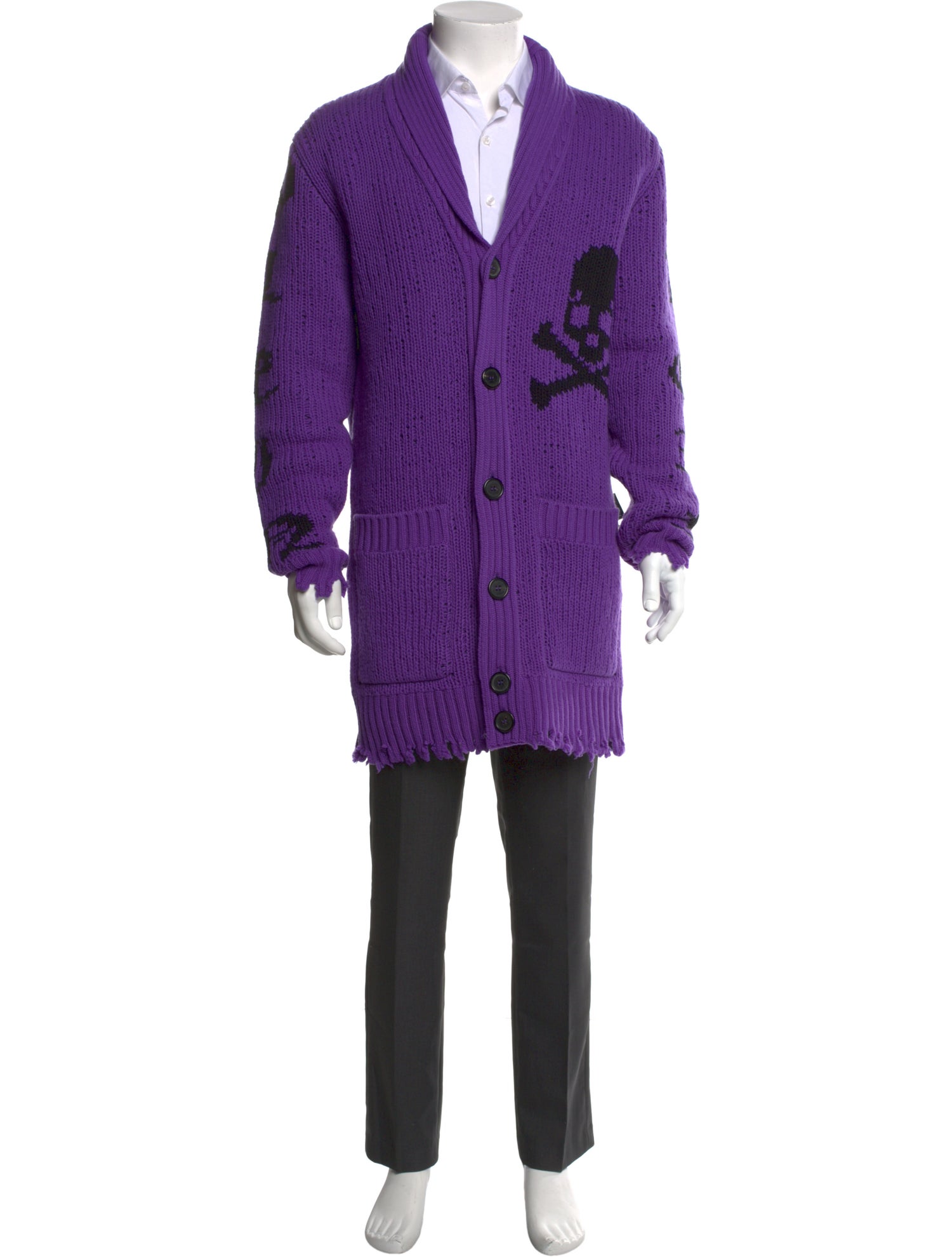 Philipp Plein Lambswool Printed Cardigan