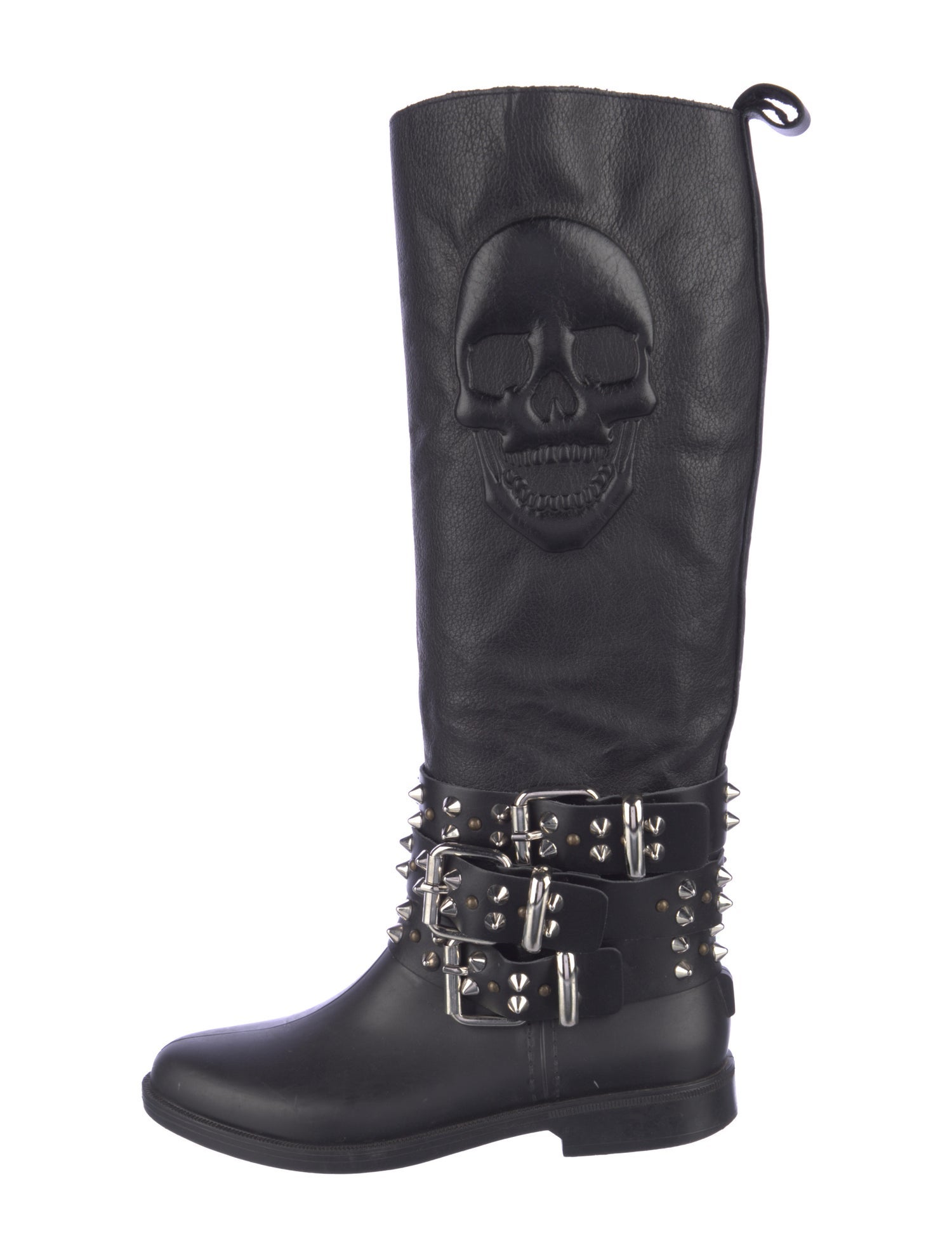 Philipp Plein Leather Riding Boots